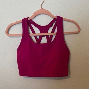 Lululemon Women's Pink Sports top with built in bra size 8